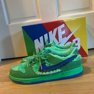 Neon Green fuzzy Grateful Dead Nike SBs